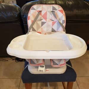 GUC Fisher Price pink and white Spacesaver high Chair
